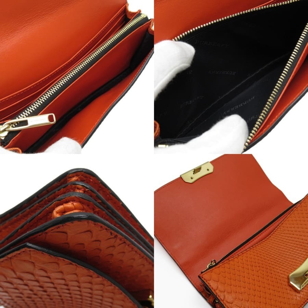 Burberry Python Leather Shoulder Wallet Orange - image 5